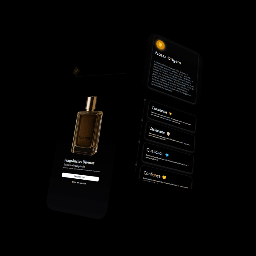Mockup do projeto Fragrância Divina